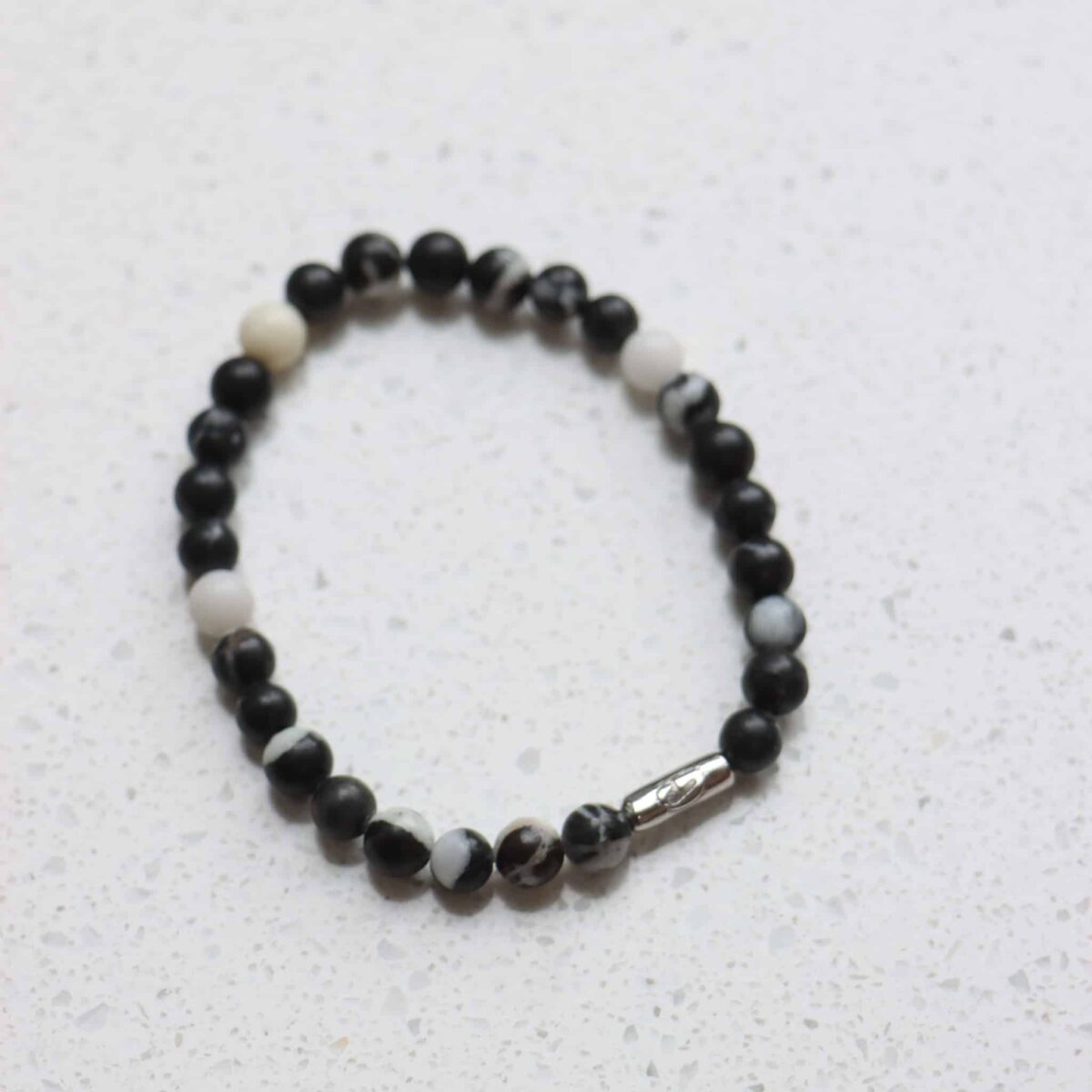 Big black bracelet silver