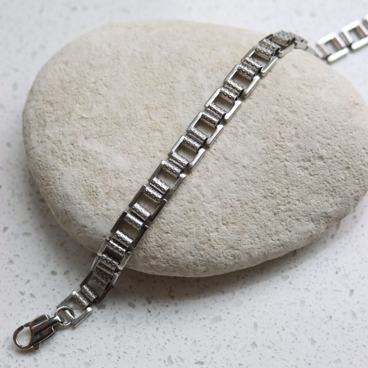 Flat chain bracelet silver