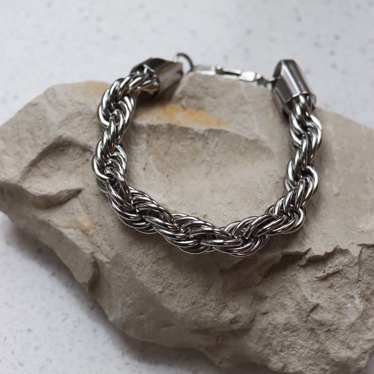 Big twisted bracelet silver