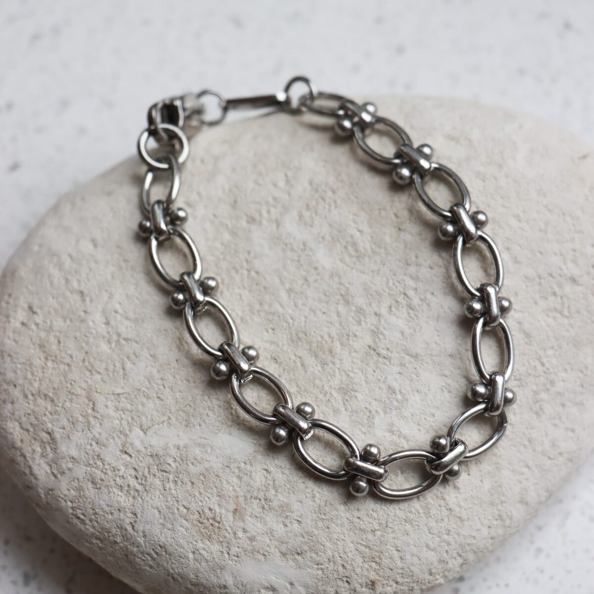 Oval dots bracelet silver