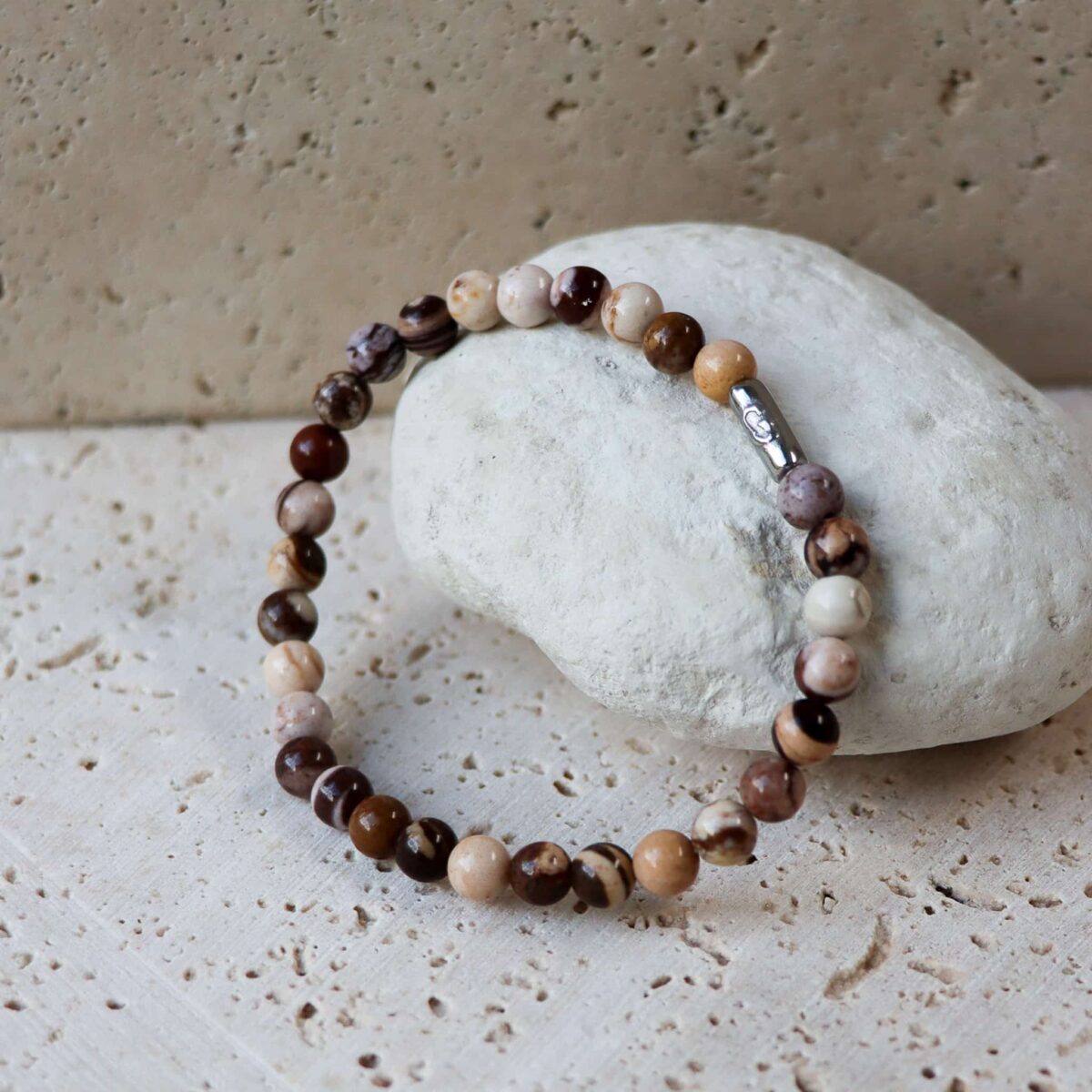 Big brown bracelet silver
