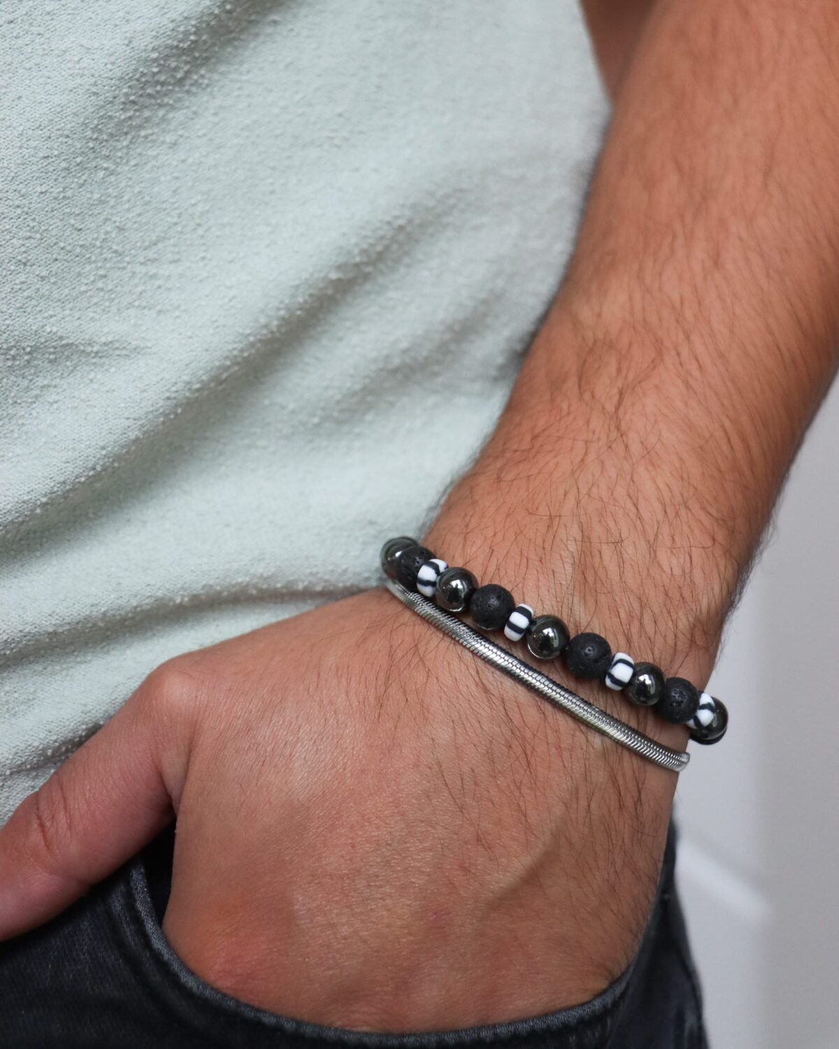 Smooth snake bracelet silver