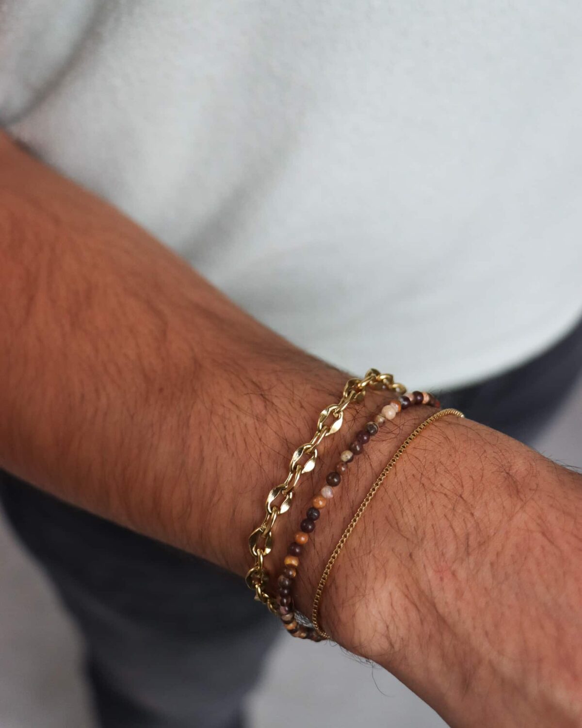 Mini brown bracelet gold