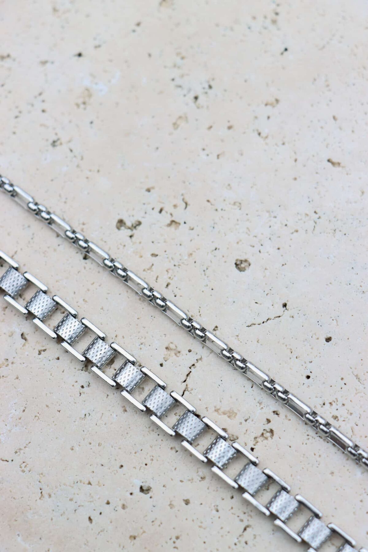 Flat chain bracelet silver