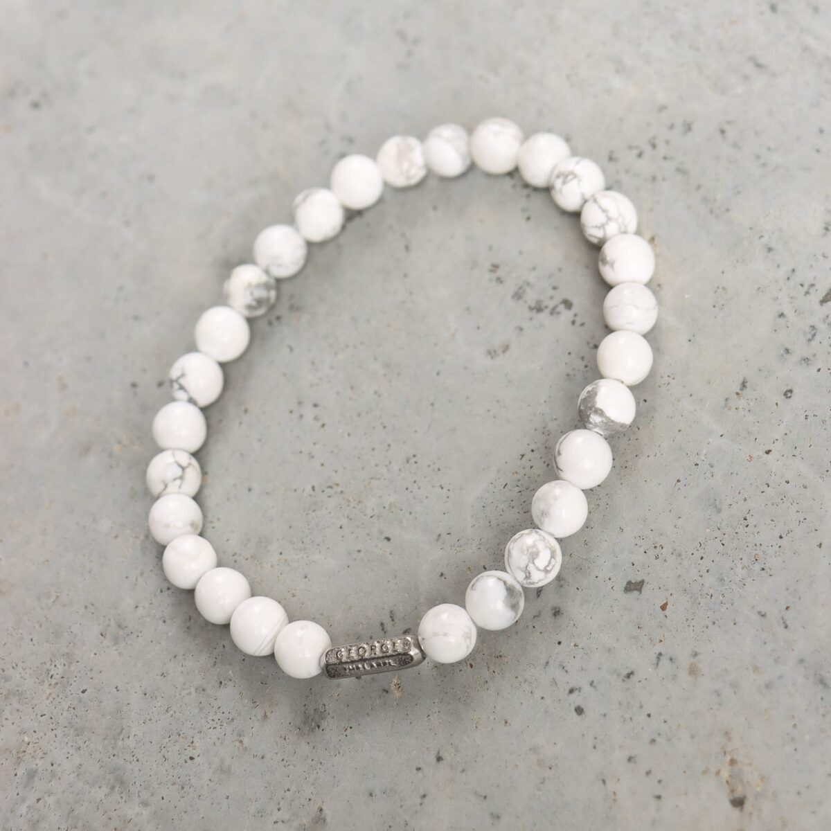 Marble white bracelet silver
