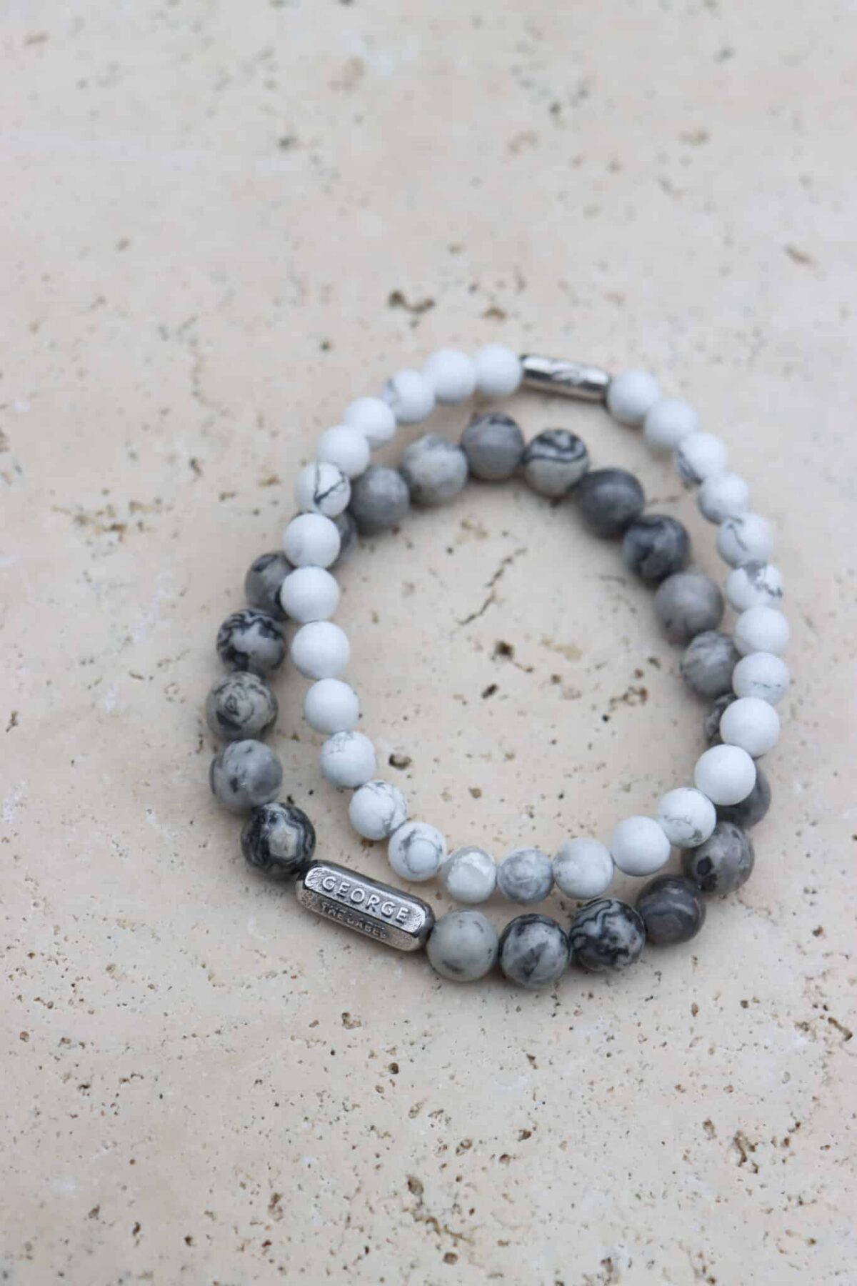 Marble white bracelet silver