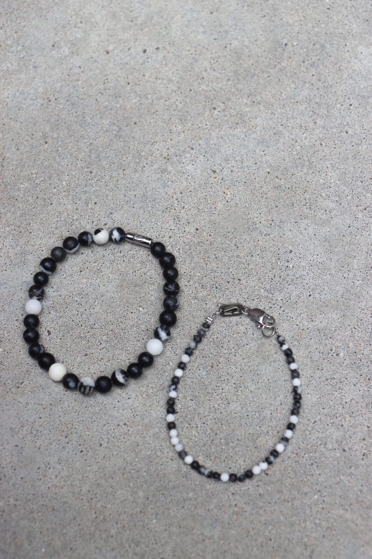 Big black bracelet silver