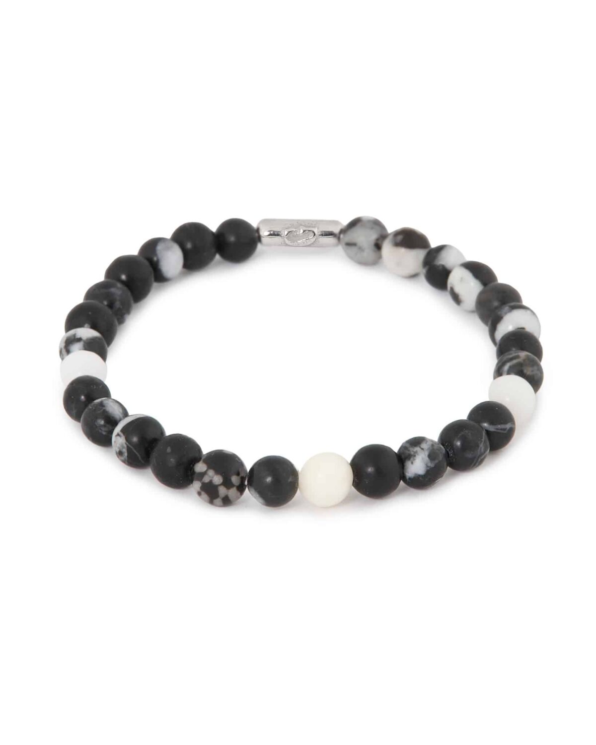 Big black bracelet silver