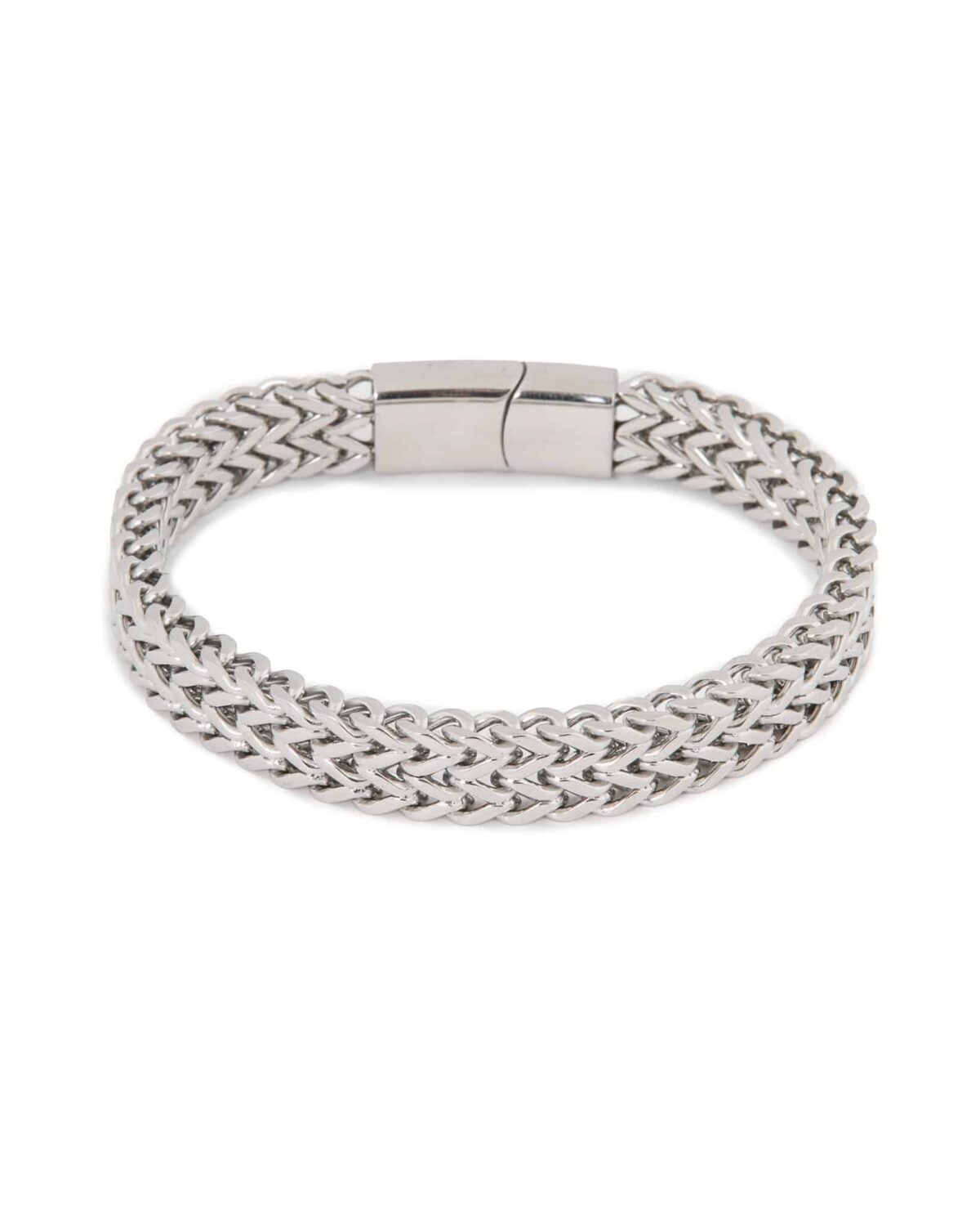 Big flat chain bracelet silver