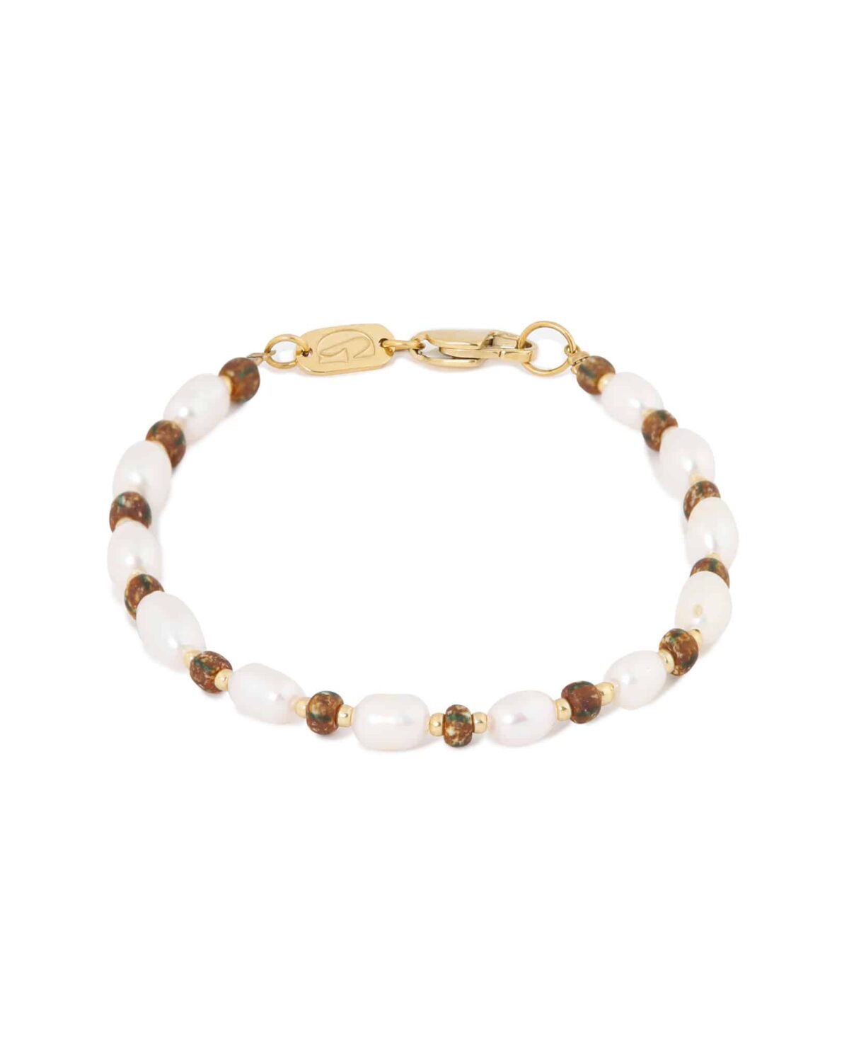 Brown pearl bracelet gold