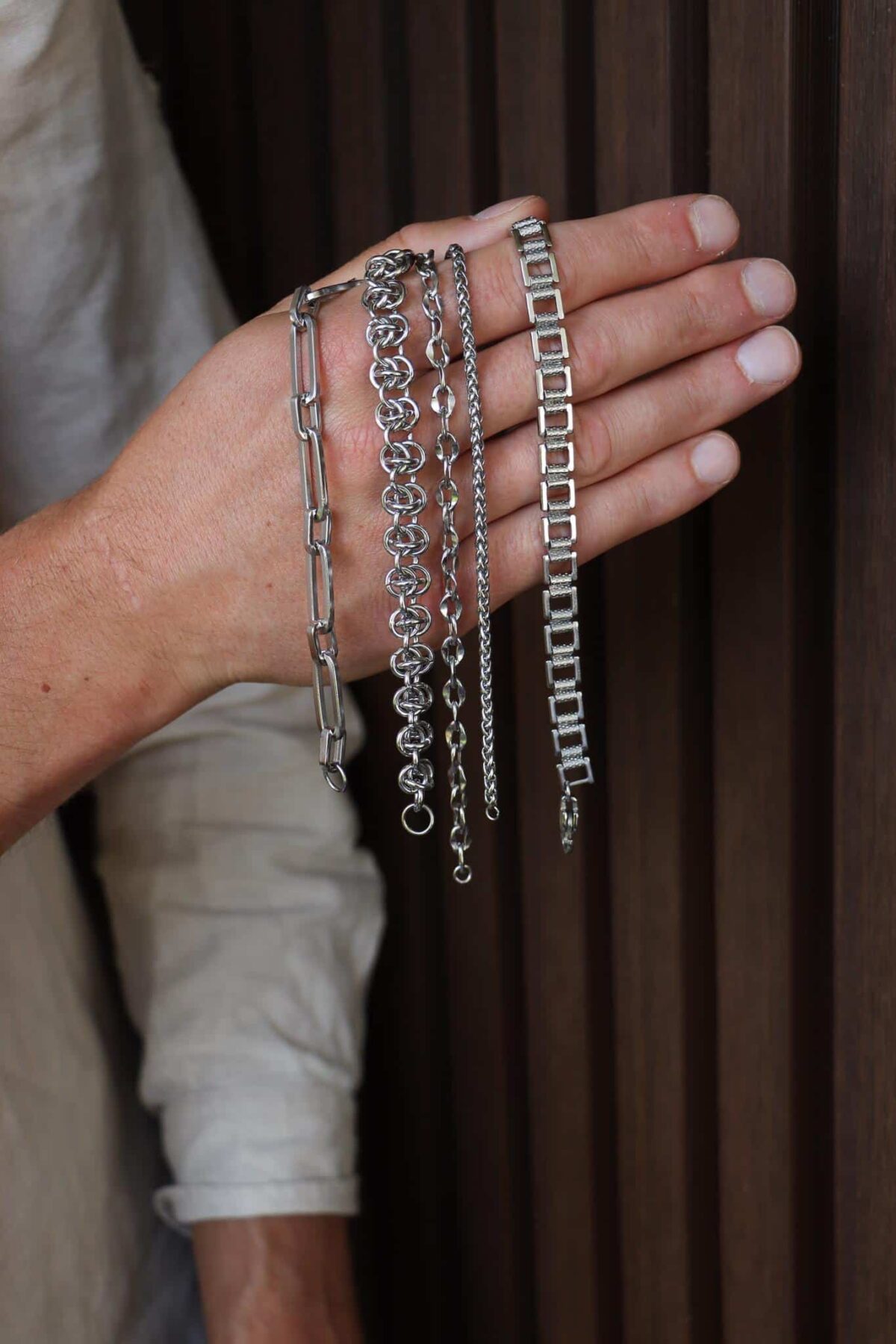 Collided bracelet silver