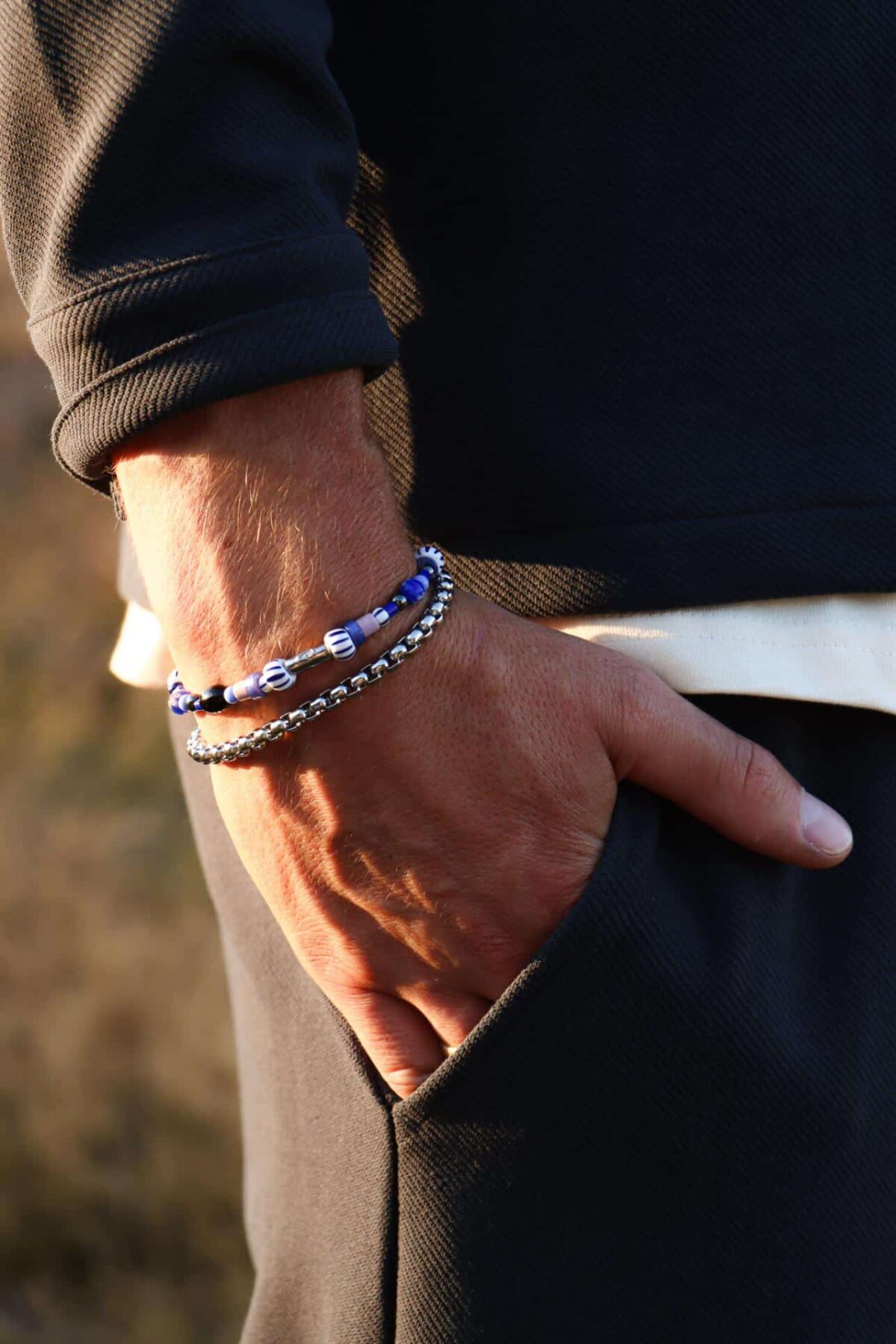 Round chain bracelet silver