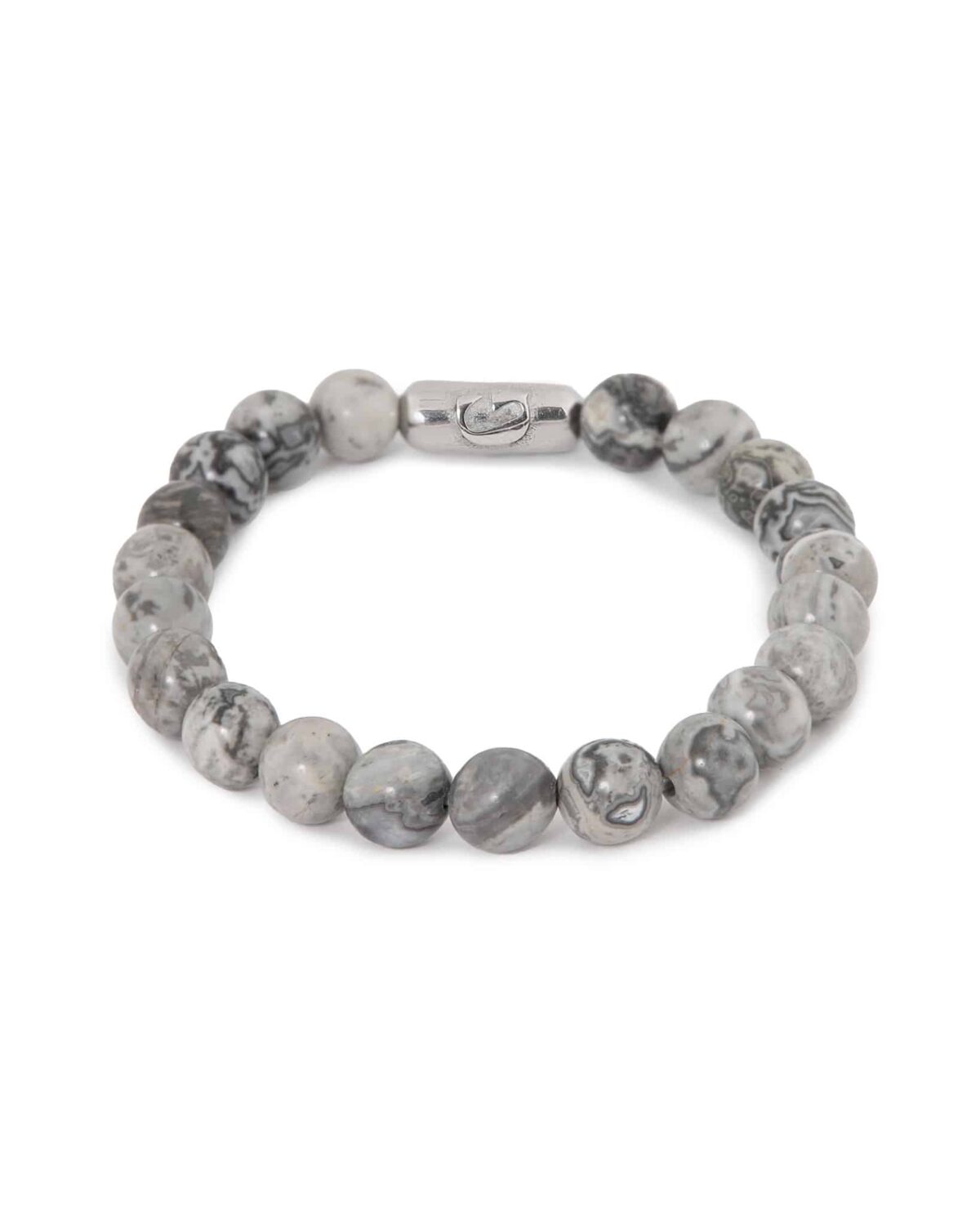 Marble grey bracelet silver