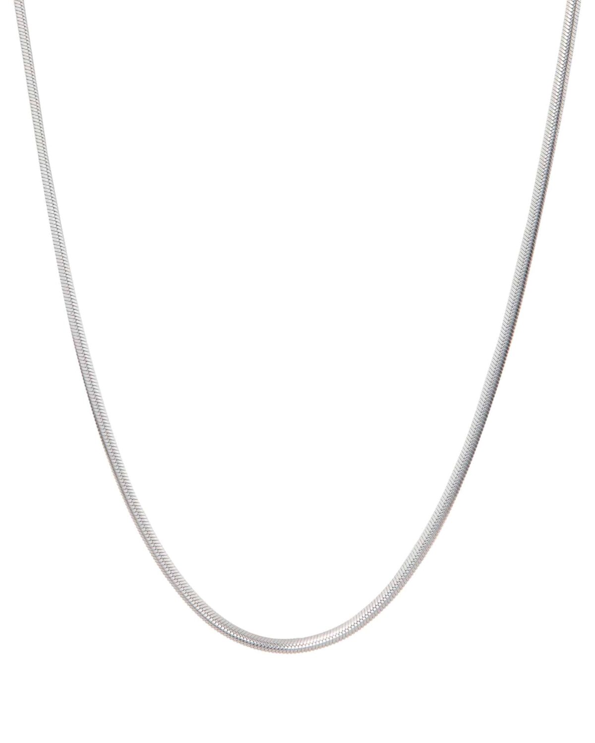 Smooth snake necklace silver