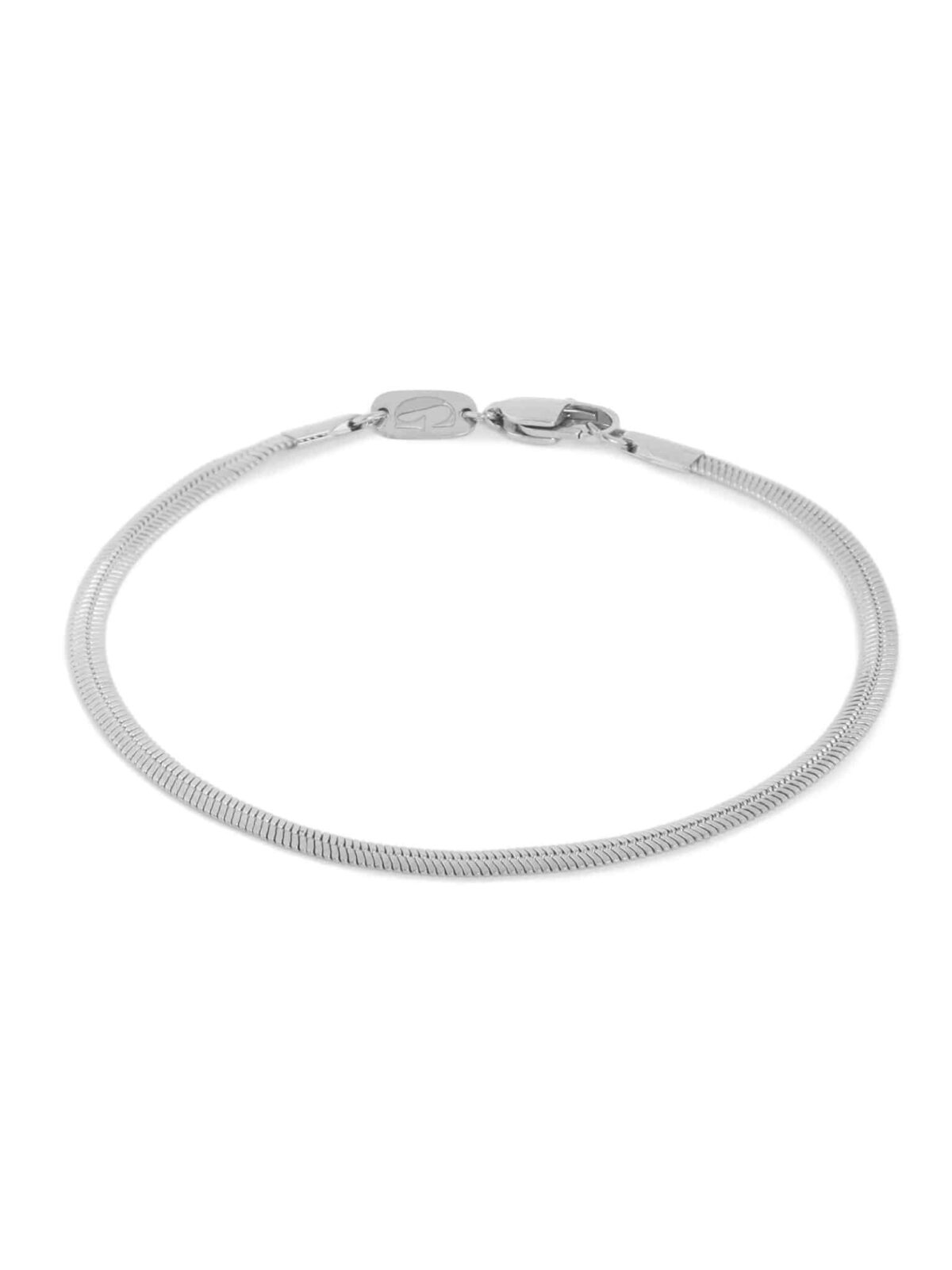 Smooth snake bracelet silver
