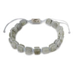 Grey square bracelet silver