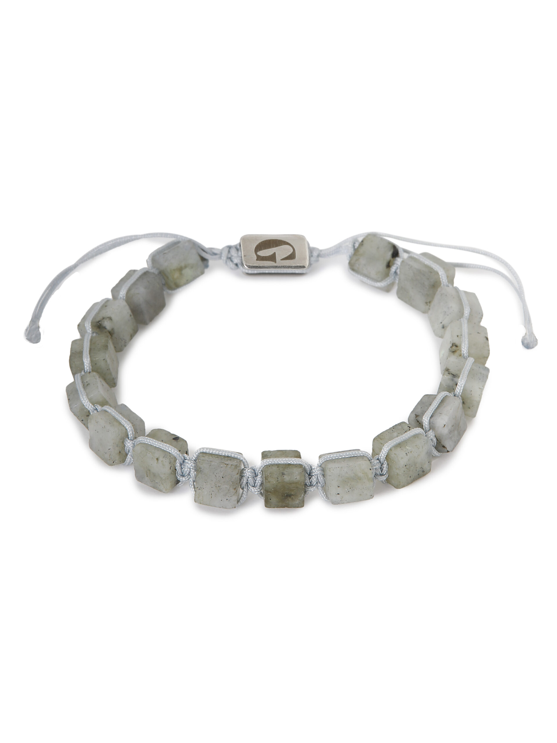 Grey square bracelet silver