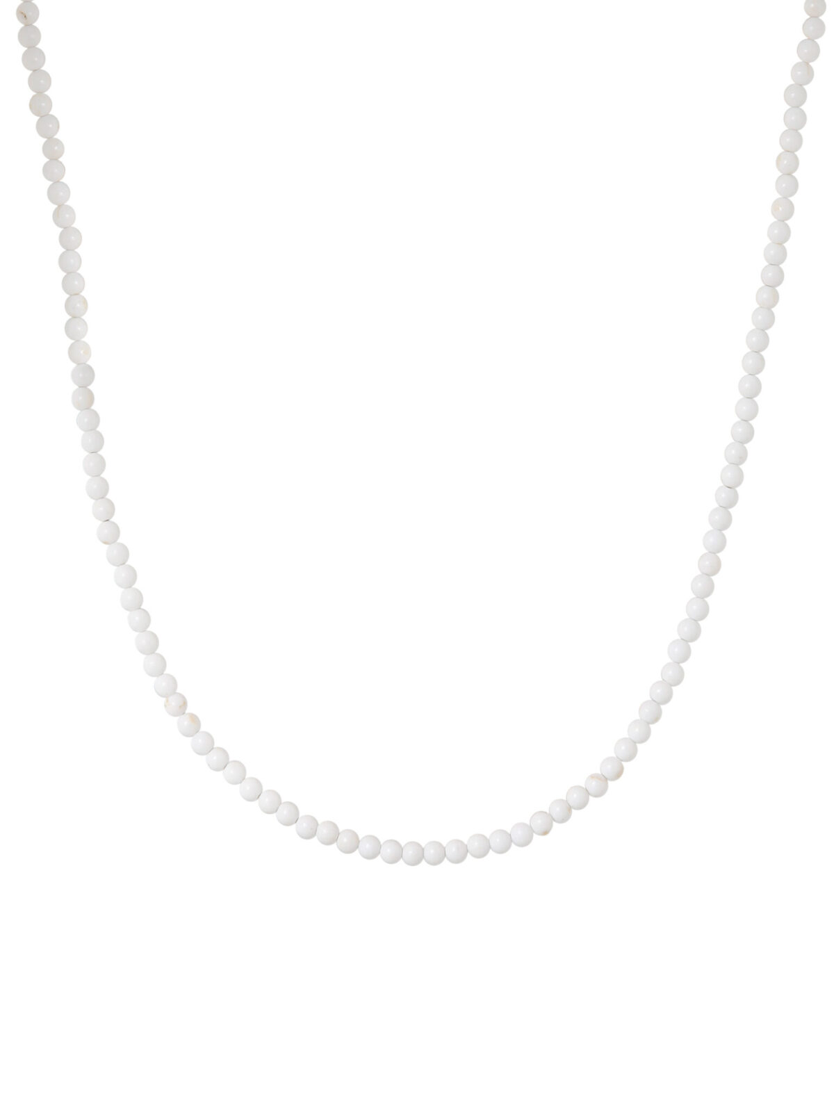 Thin white necklace silver
