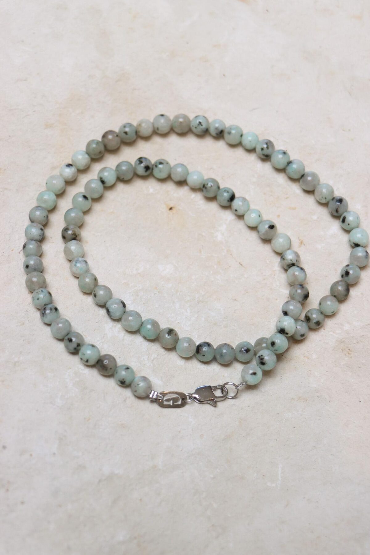 Marble green necklace silver