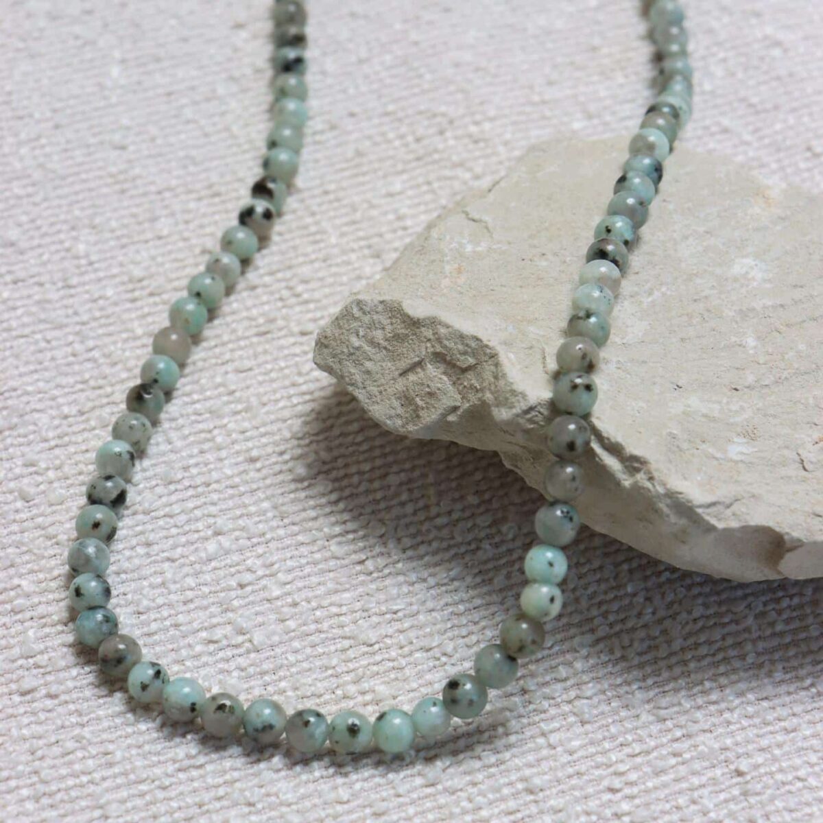 Marble green necklace silver