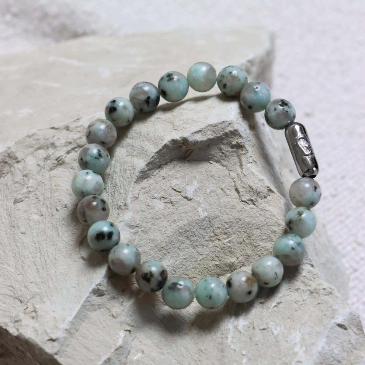 Marble green bracelet silver
