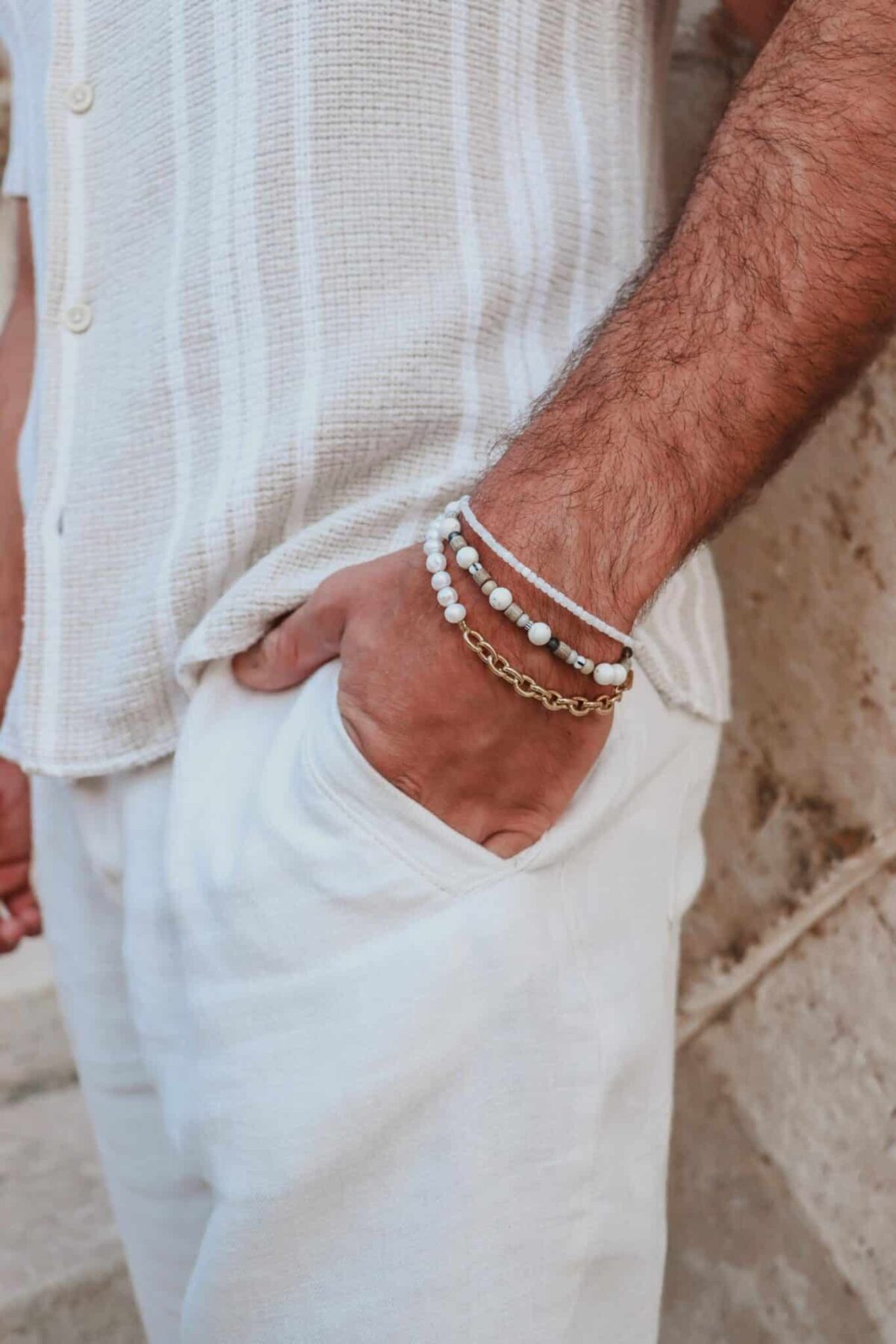 Half pearl bracelet gold