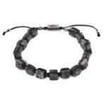 Black square bracelet silver