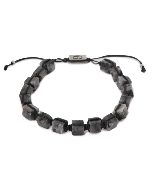 Black square bracelet silver